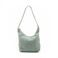 グッチ レザー チェーンショルダーバッグ グリーン 308981