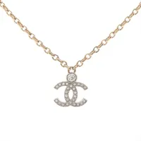 シャネル ココマーク I26V ネックレス GP×ラインストーン ゴールド
