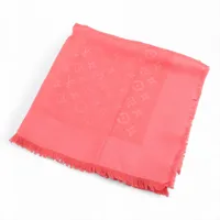 ヴィトン 402336 ショールモノグラム ストール シルク×ウール レッド