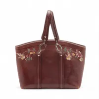 クリスチャンディオール レザー ハンドバッグ ブラウン