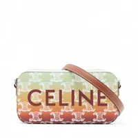 セリーヌ トリオンフ ホリゾンタル ポーチ PVCxレザー ショルダーバッグ マルチカラー