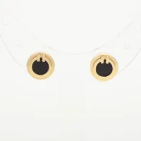 ティファニー T TWO サークル オニキス ピアス 750(YG) 4.5g