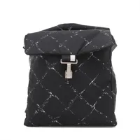 シャネル 旧トラベルライン ナイロン リュック ブラック シルバー金具 5番台