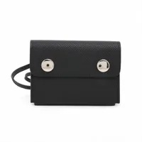 エルメス エルメスナップ ヴォーエプソン カードケース ブラック シルバー金具 K:2025年