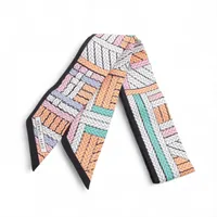 エルメス ツイリー Tresses H トレッセH スカーフ シルク ブラック×マルチカラー