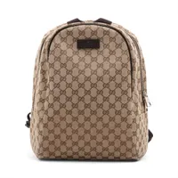 グッチ GGキャンバス キャンバスxレザー バックパック/リュック ブラウン 449906