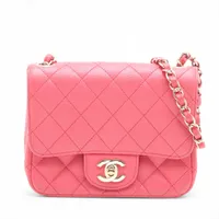 シャネル ミニマトラッセ17 キャビアスキン シングルフラップ シングルチェーンバッグ ピンク ゴールド金具 23番台 A35200