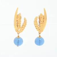 シャネル ココマーク 99P イヤリング(両耳用) GP ゴールド×ブルー