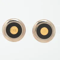 シャネル ココマーク 97A イヤリング(両耳用) GP シルバー×ブラック