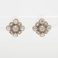 シャネル ココマーク A13V ピアス(両耳用) メタル×ラインストーン シルバー