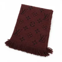 ヴィトン 413287 エシャルプロゴマニア マフラー ウール×シルク ブラウン