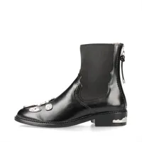 トーガプルラ レザー×ファブリック サイドゴアブーツ 38 レディース ブラック 05216 スレ有