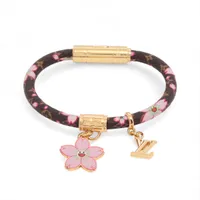 ヴィトン×村上隆 ブレスレット GP×PVC ブラウン×ピンク M8978Fチェリーブロッサム ブレスレット