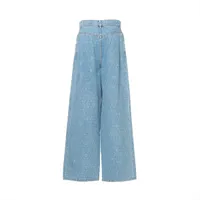 Chanel Coco Button Cotton Denim Pants 34 Ladies' Blue P74501V66048