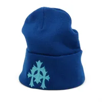 クロムハーツ セメタリークロス ビーニー アクリル ONE SIZE 23cm ブルー