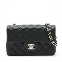 シャネル ミニマトラッセ20 ラムスキン シングルフラップ シングルチェーンバッグ ブラック シャンパンゴールド金具 ランダムプレート A69900