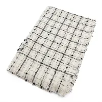 シャネル ココマーク ストール ウール×コットン×ポリアミド ホワイト×ブラック ウール×コットン×ポリアミド×カシミヤ×ビスコース×ポリエステル×メタリックファイバー