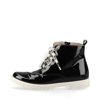 クリスチャンディオール パテントレザー ショートブーツ 33 レディース ブラック×ホワイト MM0219 袋 箱付