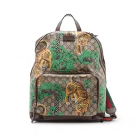 グッチ GGスプリーム PVCxレザー バックパック/リュック ブラウン 428027