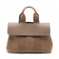 エルメス ヴァルパライソPM トワルシェブロン×レザー エトゥープ