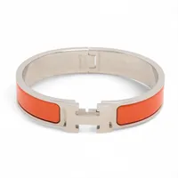エルメス クリックHファン バングル GP シルバー×オレンジ