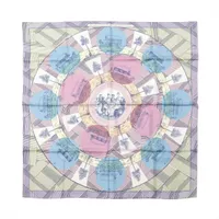 エルメス カレ90 JEU DES OMNIBUS ET DAMES BLANCHES オムニバスと白い貴婦人のゲーム スカーフ シルク パープル