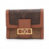 ヴィトン モノグラムリバース ポルトフォイユドーフィーヌコンパクト M68725 ブラウン コンパクトウォレット