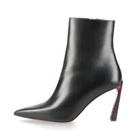 クリスチャンルブタン レザー ショートブーツ 38 レディース ブラック