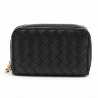 ボッテガヴェネタ イントレチャート レザー コインケース ブラック