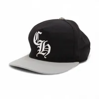 クロムハーツ ベースボールキャップ コットン×ポリエステル ONE SIZE 53-60 ブラック×グレー CHロゴ刺繍 ヨゴレ 汗シミ フレグランス臭あり