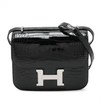 エルメス コンスタンス3 ミニ18 ミロワール アリゲーター ブラック シルバー金具 K:2025年