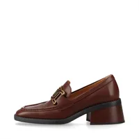 トッズ ケイト レザー ローファー 34 レディース ブラウン メタルチェーン ラバーソールにブルームあり