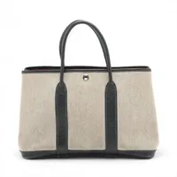 エルメス ガーデンパーティ30 TPM ブッフルxトワルアッシュ ブラック シルバー金具 刻印不明 ボルデュックリボン クリスマス限定