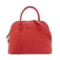 エルメス ボリード31 オーストリッチ ルージュヴィフ ゴールド金具 □D:2000年