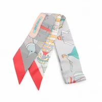 エルメス ツイリー LES FOLIES DU CIEL 大空の狂気 スカーフ シルク グレー