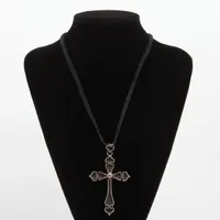 クロムハーツ スペードクロス ネックレス レザー×925 85.1g W