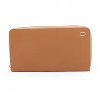 デルボー ノベルティレザー ラウンドジップウォレット キャメル