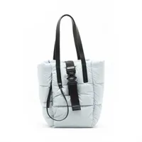 モンクレール ザンダー ナイロンxレザー トートバッグ ブルーxブラック