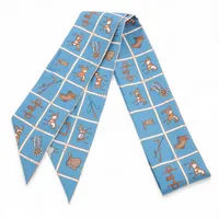 エルメス ツイリー Couvertures Nouvelles 馬着 スカーフ シルク ブルー