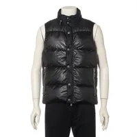 クロムハーツ ダウンベスト ポリエステル×ナイロン サイズM ブラック×シルバー STIFF スティッフ スレ ヨゴレ 全体的に変色あり