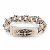 クロムハーツ フローラルクロス ID ブレスレット 925 121.0g ファンシーリンク 13リンク