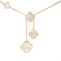 ヴァンクリーフ&アーペル マジックアルハンブラ 6P シェル ネックレス 750(YG) 25.8g