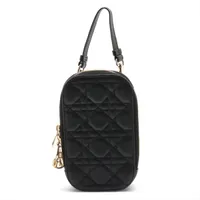 ディオール レディディオール カナージュ レザー フォンホルダー ブラック