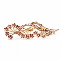 ミキモト エナメル ダイヤ ブローチ 750(YG) 21.1g