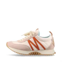 モンクレール スエード×ファブリック スニーカー 39 メンズ ピンク PACEY 袋 箱あり つま先スレ有