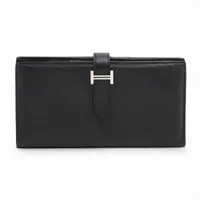 エルメス ベアンスフレ ヴォーエプソン ロングウォレット ブラック シルバー金具 A:2017年