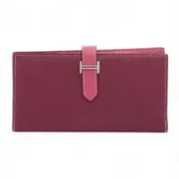 エルメス ベアンスフレ ヴェルソ ヴォーエプソン ロングウォレット トスカ×ローズティリアン シルバー金具 □P:2012年