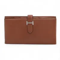 エルメス ベアンスフレ ヴォーエプソン ロングウォレット ゴールド シルバー金具 Z:2021年