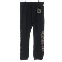 クロムハーツ スウェットパンツ コットン サイズXL ブラック×カモフラ セメタリークロス