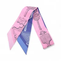 エルメス ツイリー Merveilleuses Lanternes スカーフ シルク ピンク×ブルー